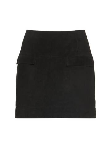 loulou studio veria suede mini skirt in black