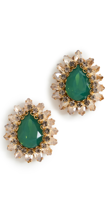 Deepa Gurnani Deepa by Deepa Gurnani Leesha Earrings in emerald