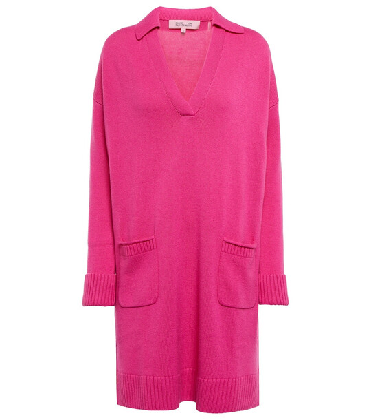 Diane von Furstenberg Malone sweater minidress in pink