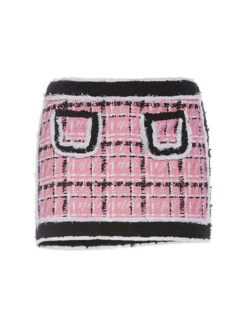 dsquared2 bouclé mini skirt w/ pockets in pink / multi