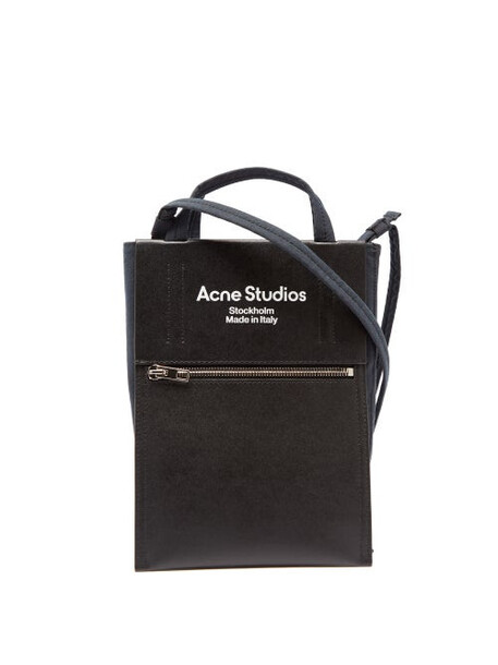Acne Studios - Baker Out Canvas And Leather Tote Bag - Womens - Black