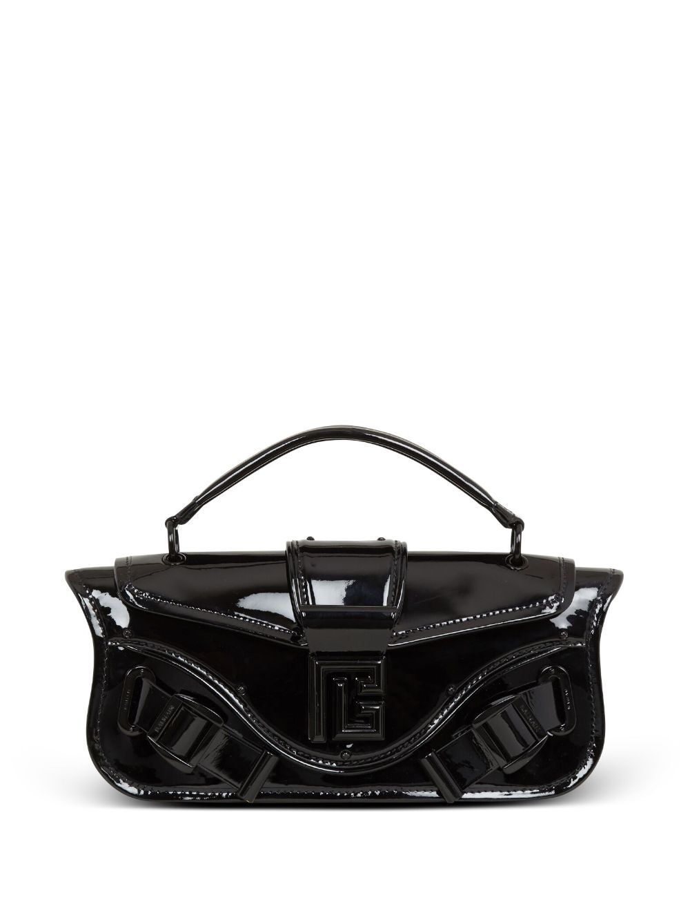 Balmain Blaze patent leather clutch bag - Black