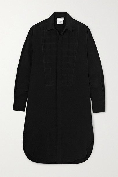 BOTTEGA VENETA - Quilted Silk Crepe De Chine Shirt Dress - Black