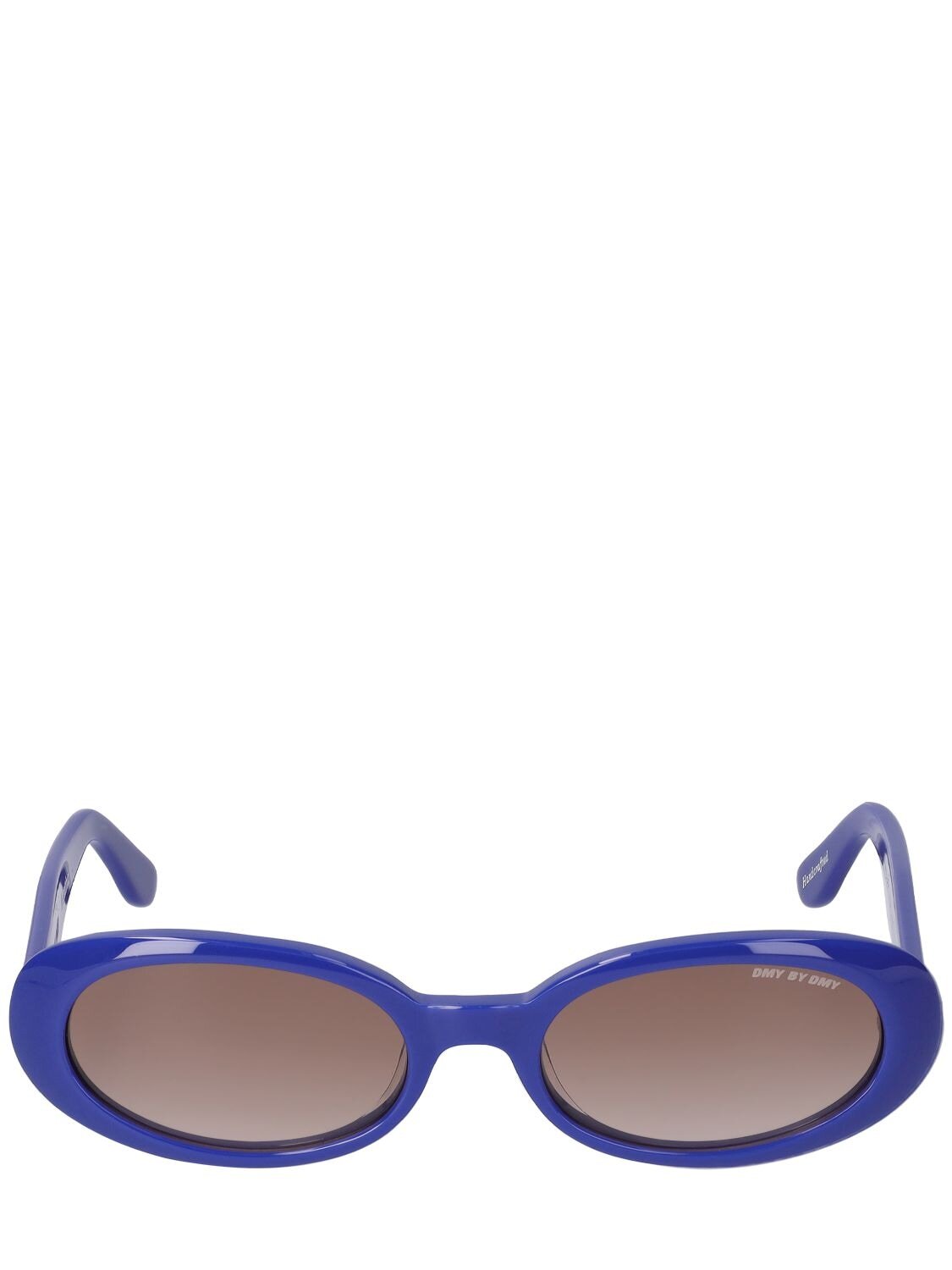 DMY BY DMY Valentina Oval Acetate Sunglasses in blue / brown
