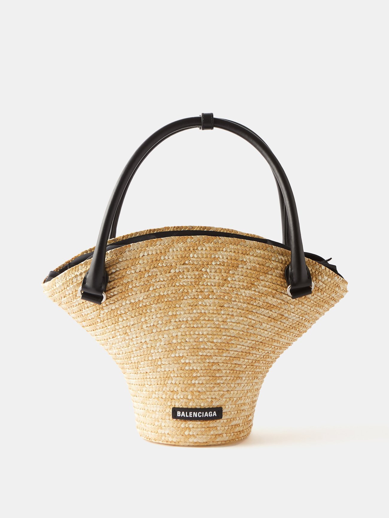 Balenciaga - Medium Leather-trim Basket Bag - Womens - Natural