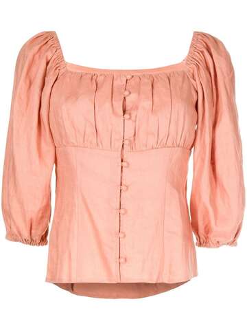 we are kindred lucia button-front blouse - pink
