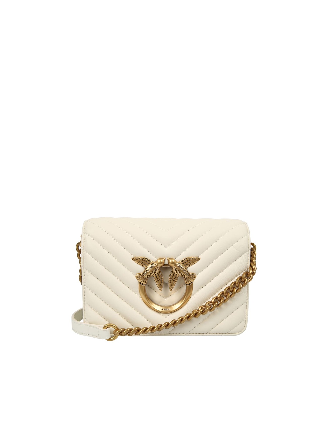 Pinko Quilted Shoulder Bag in white