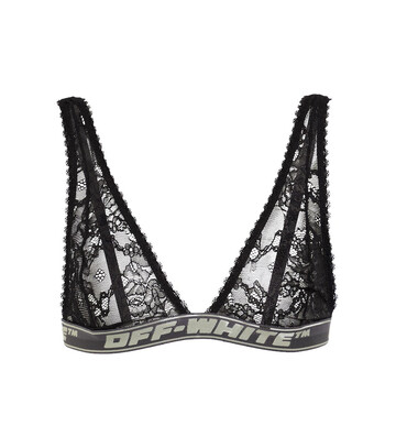 Off-White Lace triangle bra in black