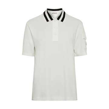 moncler short sleeve polo in white