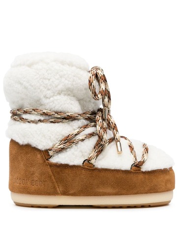 moon boot icon low shearling boots - brown