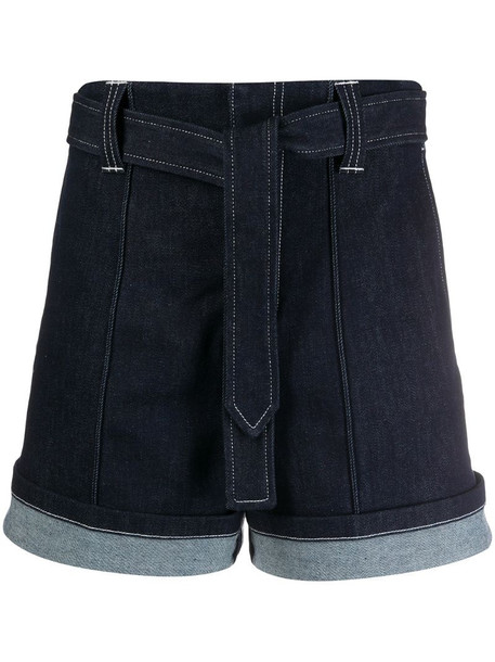 Chloé belted waist shorts in blue