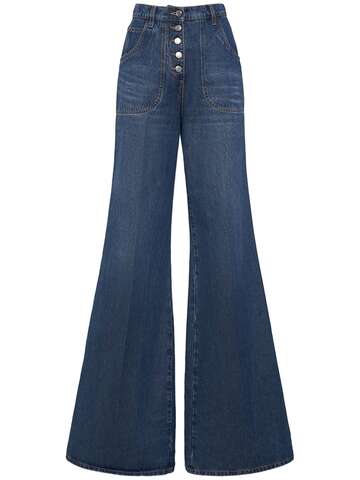 etro embroidered denim flared jeans