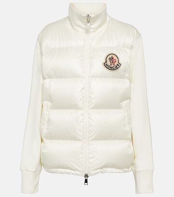 moncler down-filled padded cardigan in white