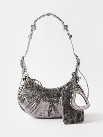 balenciaga - cagole xs leather shoulder bag - womens - silver