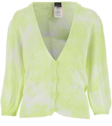 Pinko Tie-dye Perforated Buttoned Cardigan in green