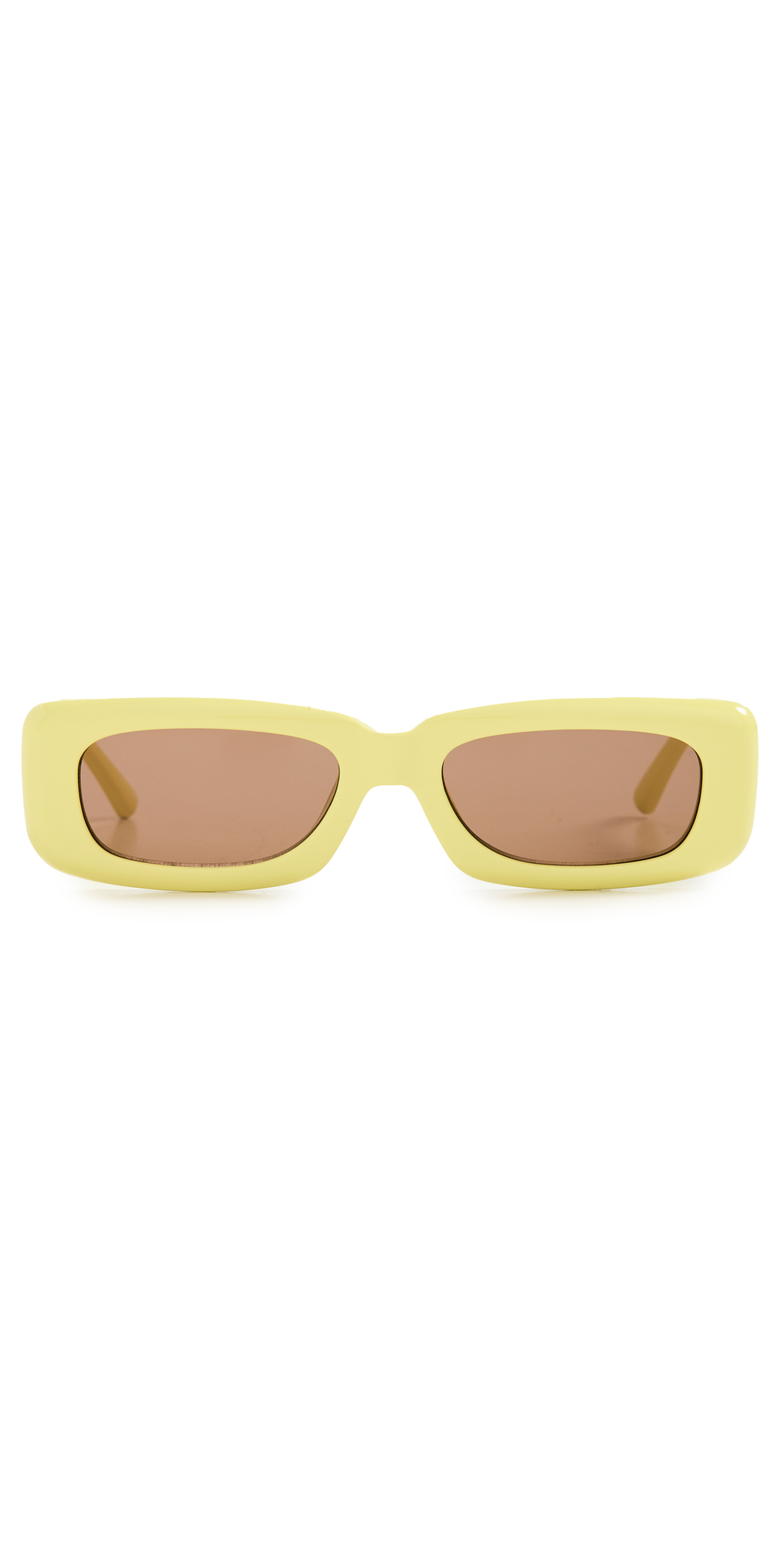 Linda Farrow Luxe Mini Marfa Sunglasses in brown / gold / yellow