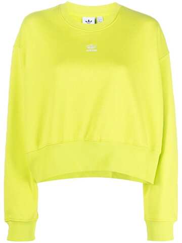 adidas embroidered-logo cropped sweatshirt - green