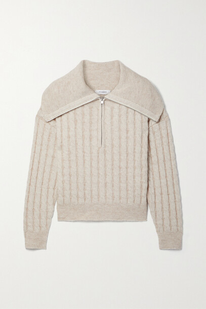 FRAME - Cable-knit Wool-blend Sweater - Neutrals