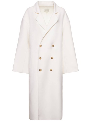 loulou studio borneo wool & cashmere coat in ivory