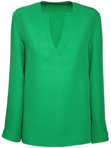 VALENTINO Silk Cady Couture Caftan Top in green