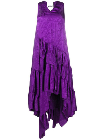 Koché asymmetric snake print dress in purple