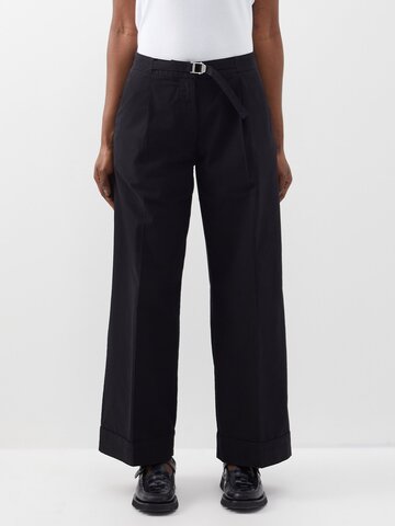 a.p.c. a.p.c. - euphemia belted pleated cotton trousers - womens - black