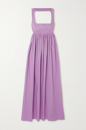 oroton - open-back cotton-poplin maxi dress - purple