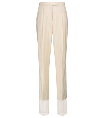 Low classic High-rise straight wool-blend pants in beige