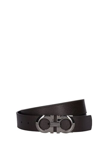 ferragamo 3.5cm logo leather belt in brown