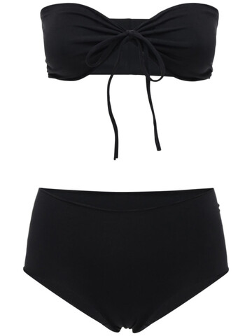 ISOLE & VULCANI Seamless Cotton Jersey Bikini in black
