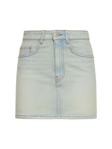 AMI PARIS 5 Pocket Denim Mini Skirt in blue