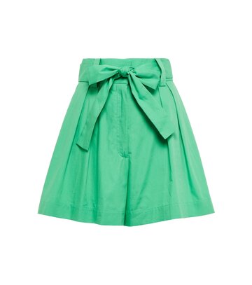 oscar de la renta high-rise wide-leg cotton shorts in green