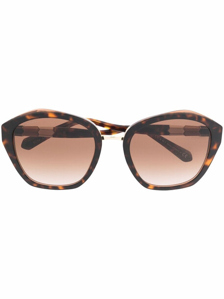 Bvlgari oversized-frame tortoiseshell sunglasses - Brown