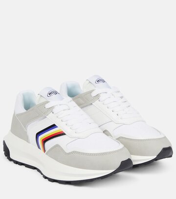 missoni suede-trimmed sneakers in white