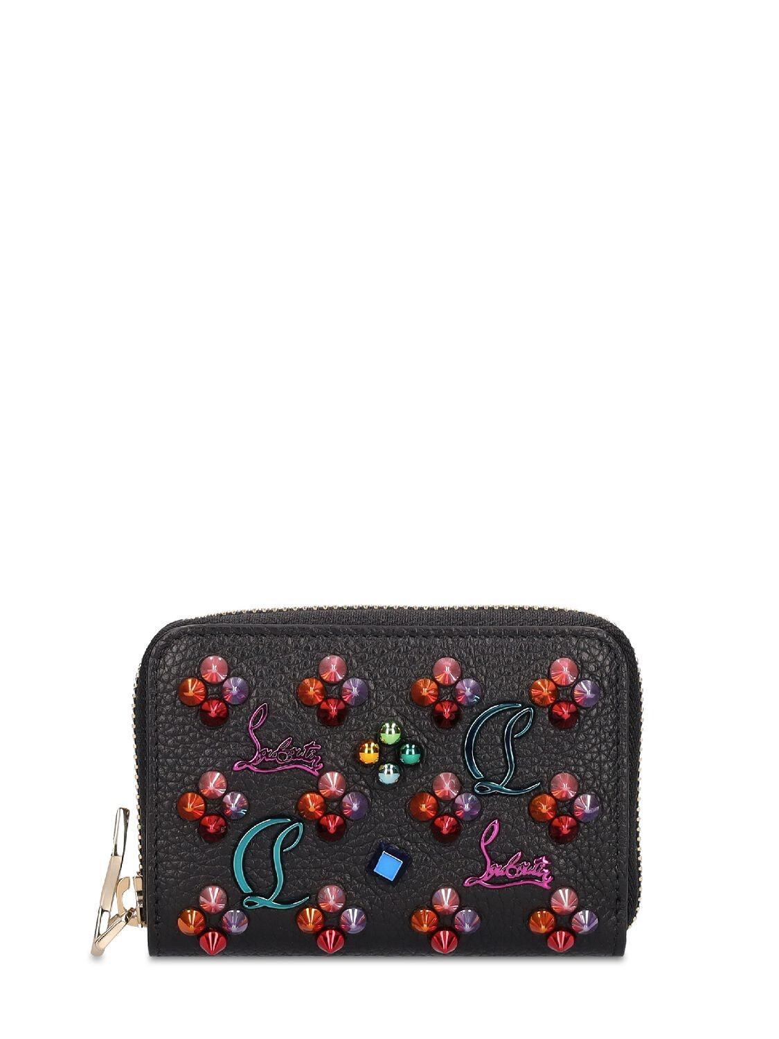 CHRISTIAN LOUBOUTIN W Panettone Leather Coin Wallet in black / multi