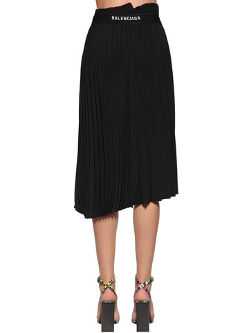 BALENCIAGA Pleated Jersey Midi Skirt in black