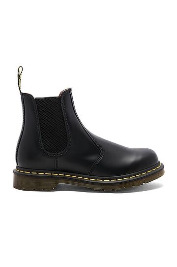dr. martens 2976 yellow stitch boot in black