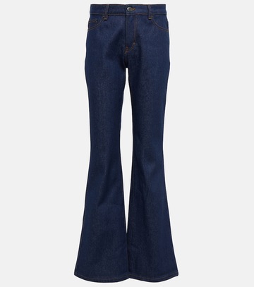 ami paris mid-rise flare jeans in blue