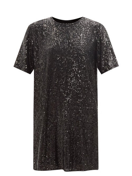 Tom Ford - Sequinned T-shirt Mini Dress - Womens - Black