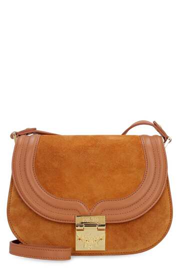 MCM Leather And Suede Crossbody Bag in brown
