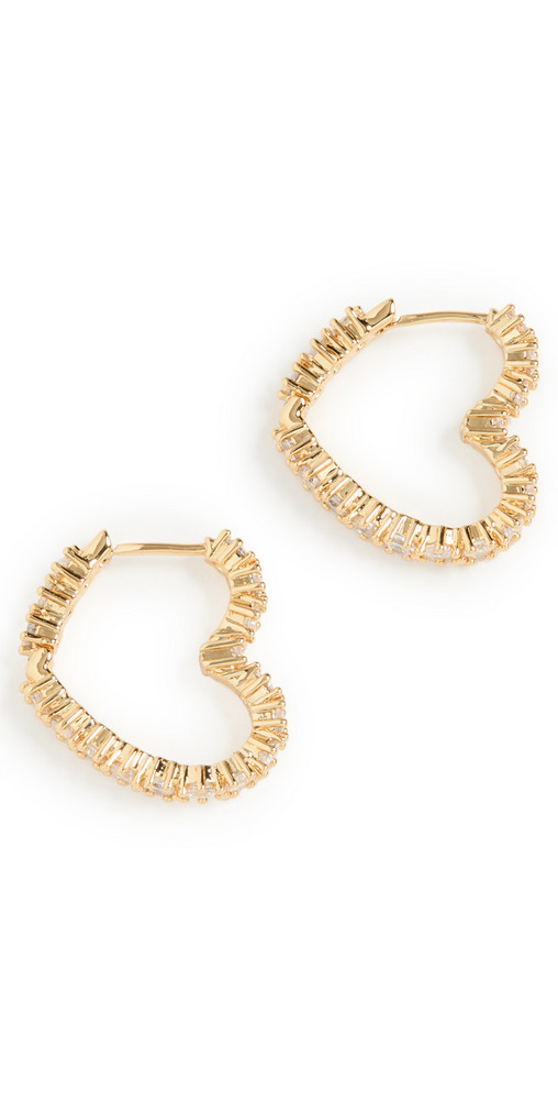 Luv Aj Diamond Heart Bijoux Earrings in gold