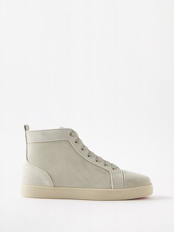 christian louboutin - louis suede trainers - mens - white