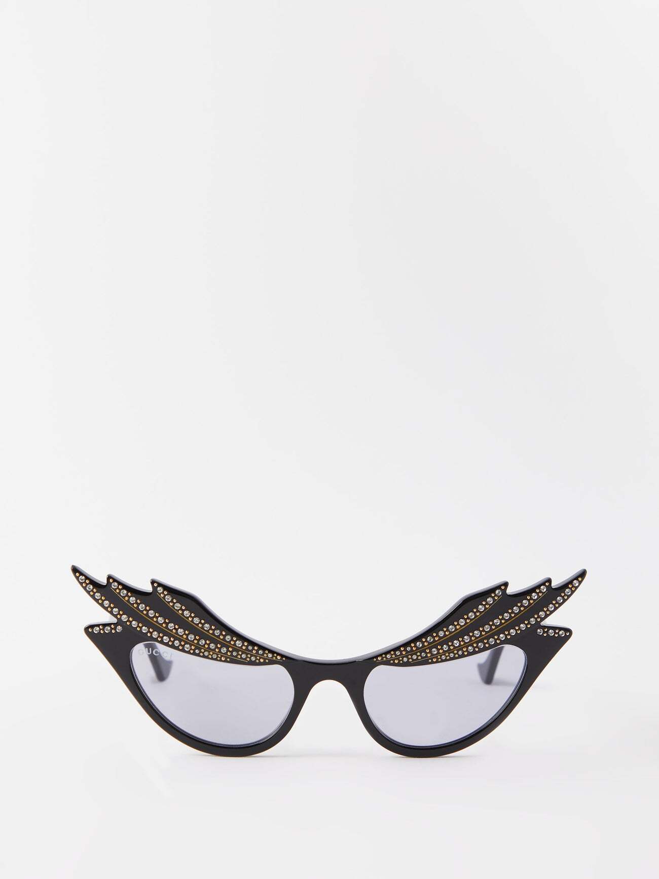 Gucci - Crystal-embellished Cat-eye Acetate Sunglasses - Womens - Black Multi