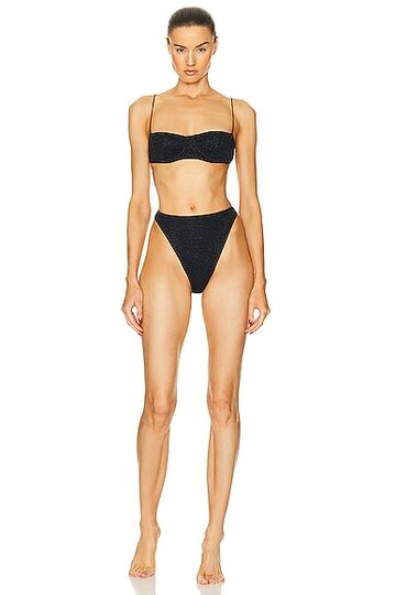 oseree lumière balconette bikini set in black