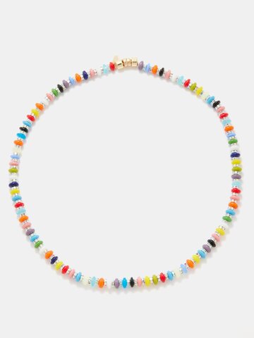 joolz by martha calvo - vibrant crystal, bead & 14kt gold-plated necklace - womens - multi