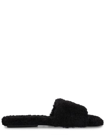 marc jacobs the j marc faux teddy sandals in black