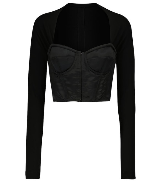 Dolce & Gabbana Square-neck corset top in black