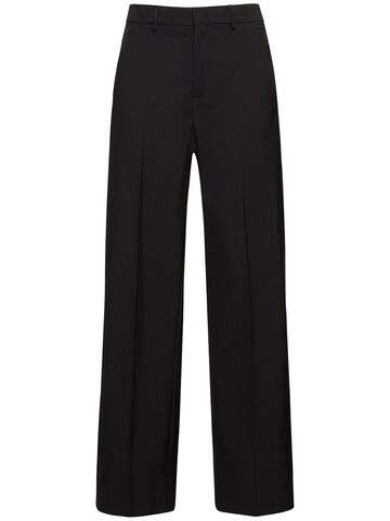 valentino tailored wool straight pants in black