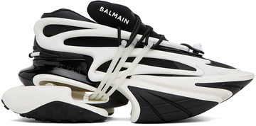 balmain black & white unicorn sneakers in noir