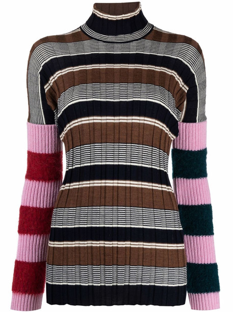 colville roll-neck striped jumper - Brown